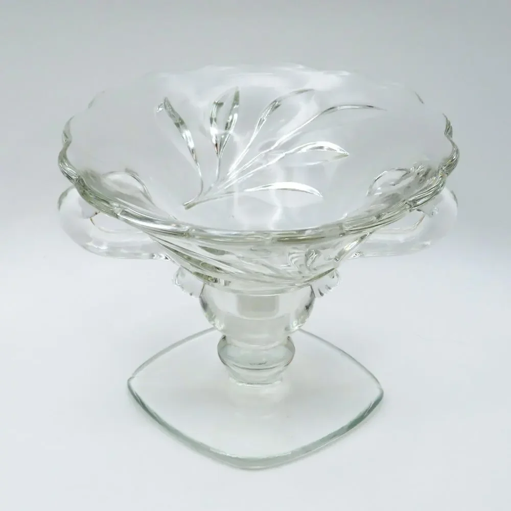 Vintage Indiana Glass Willow Clear Taper Candleholder Single Light Candlestick